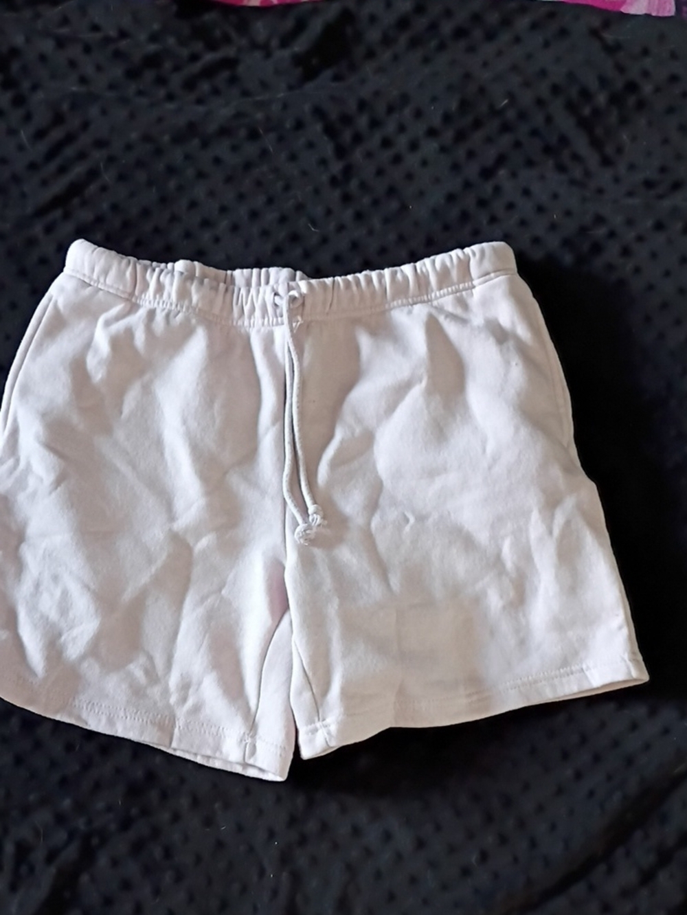 Women's White Drawstring Cotton Shorts